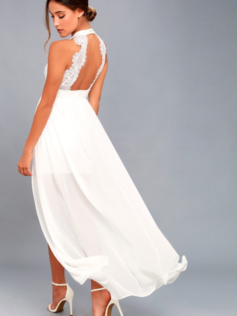 Lulus My Beloved White Lace Maxi Dress - Size M